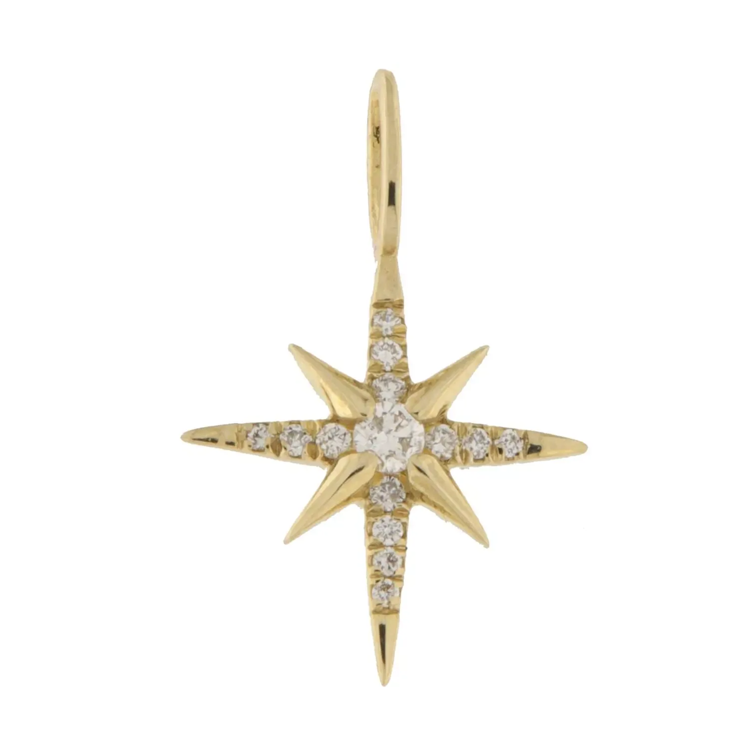 Anheng gull 11mm stjerne 0,05ct LGD diamanter TWSI – Caia