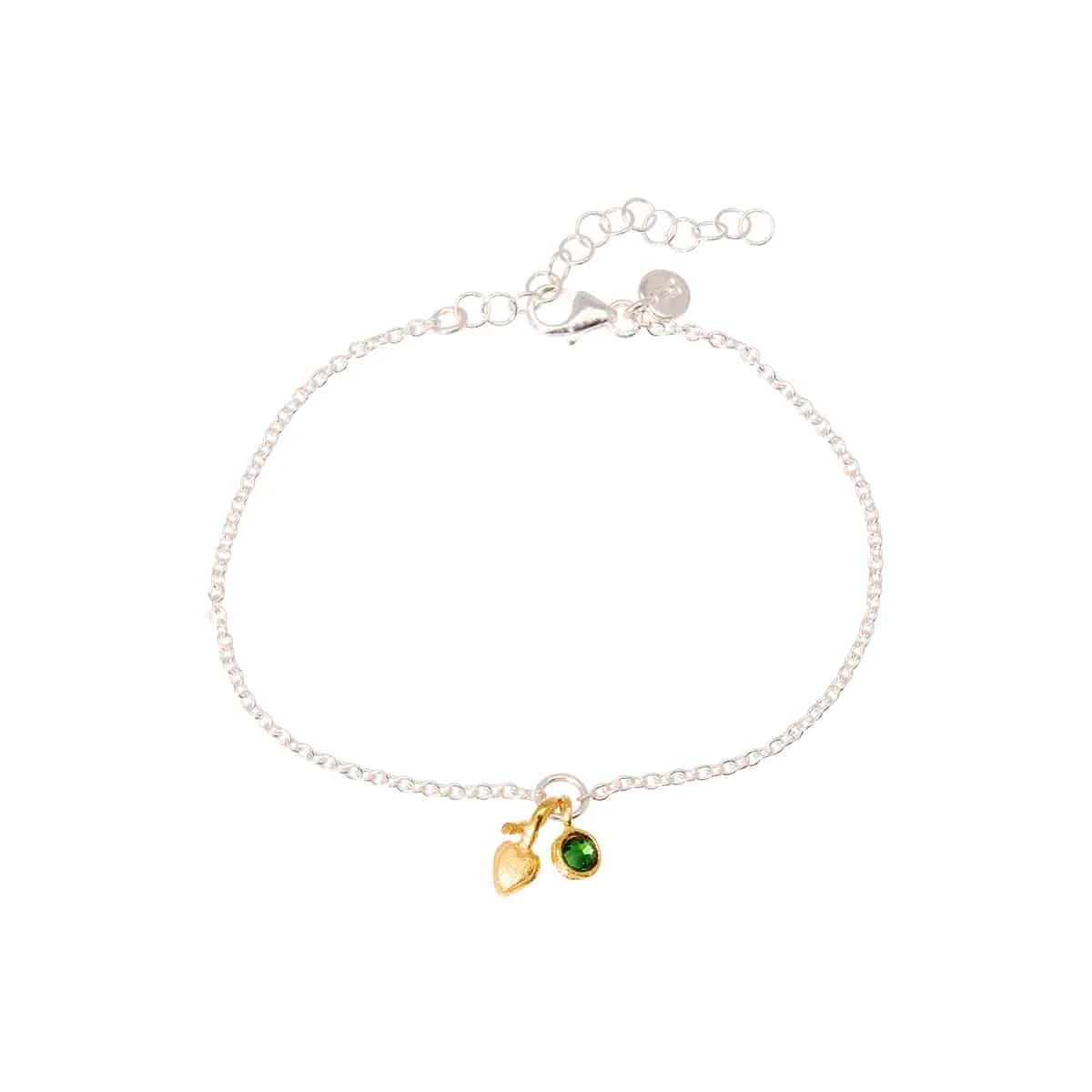 Ask Blomst armbånd med forgylte anheng