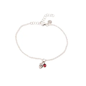 Ask Blomst armbånd med oksiderte anheng