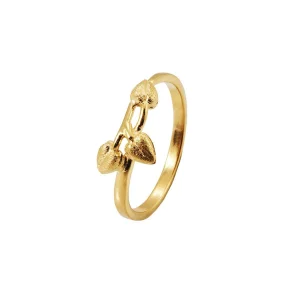 Ask Blomst ring, forgylt