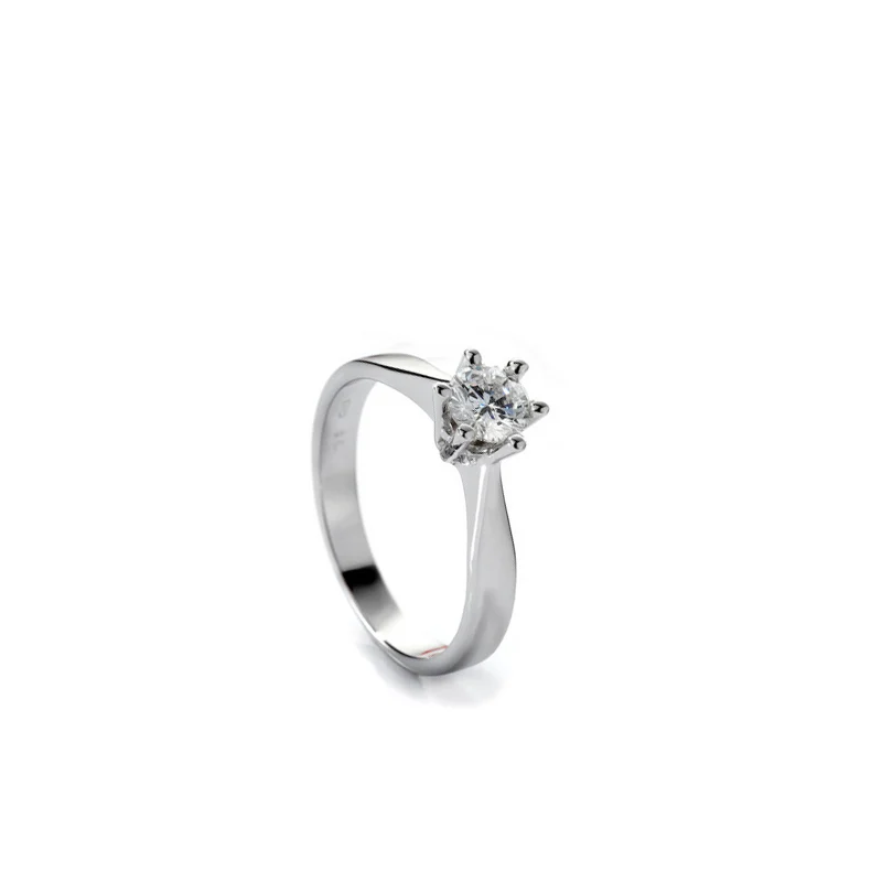 Enstens diamant ring i hvitt gull, 0,20ct-0,25ct Wsi.