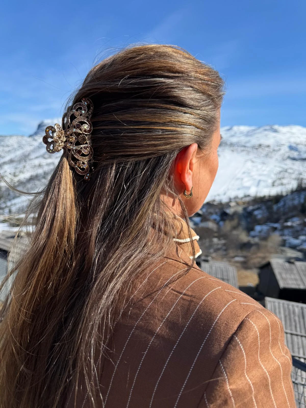 Grace hårklype i metall med stener - Bilde 2