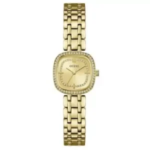 Klokke Guess fg.stål firkantet m/stener rundt bezel og skiven