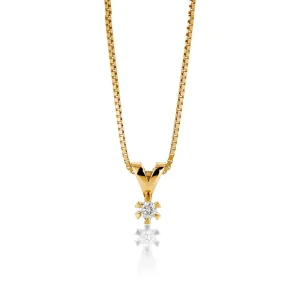 Märtha – Gull anheng med diamant 0,10ct Wsi