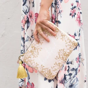 Pocket clutch – Quarts gilded flowers